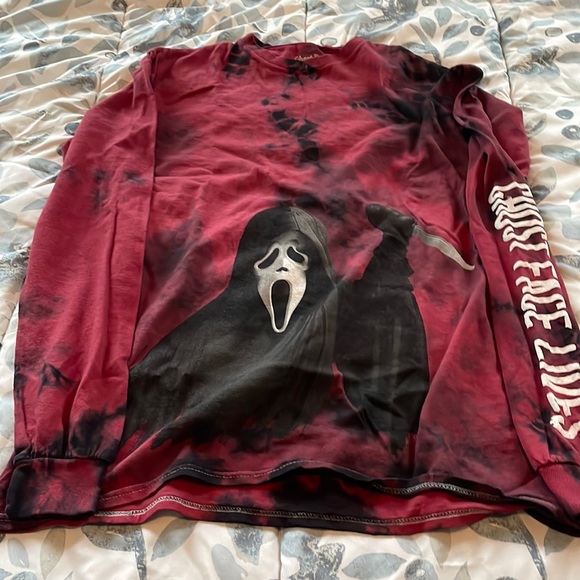 Scream Other - NWT OFFICIALLY LICENSED Ghostface Scream Long T-Shirt Graphic Tee Top Halloween